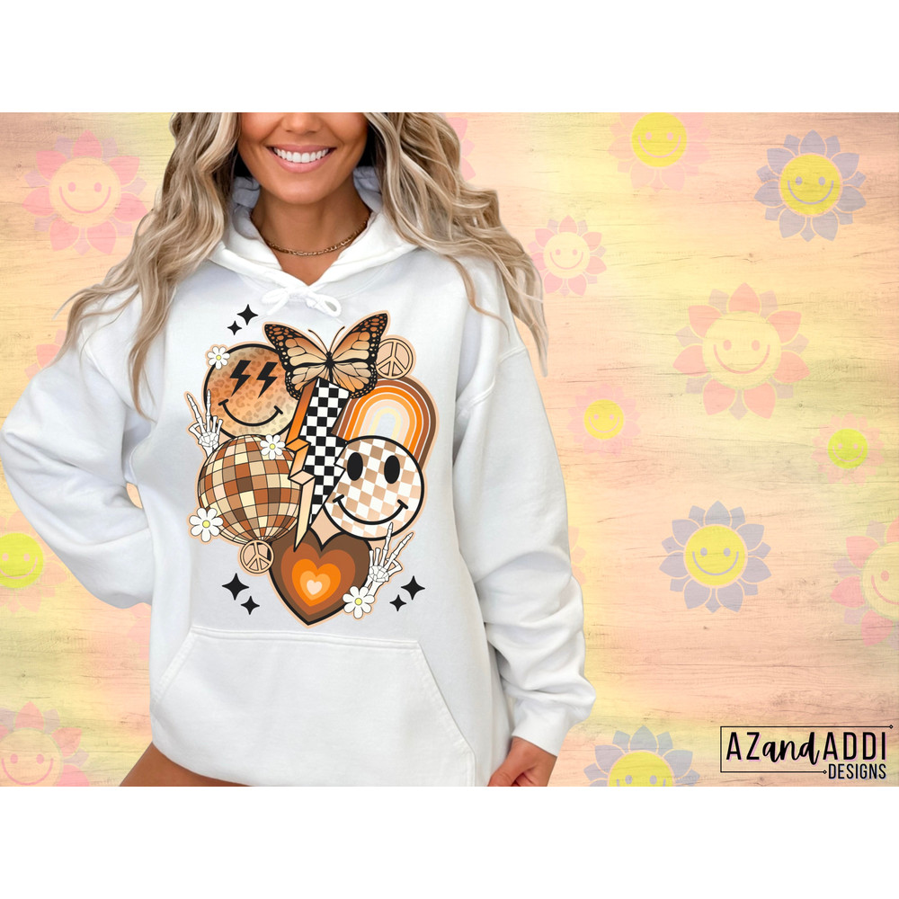 Retro smiley face sublimation png, retro boho png, smiley face collage png, digital download, shirt designs, groovy smiley, trendy png - 3.jpg