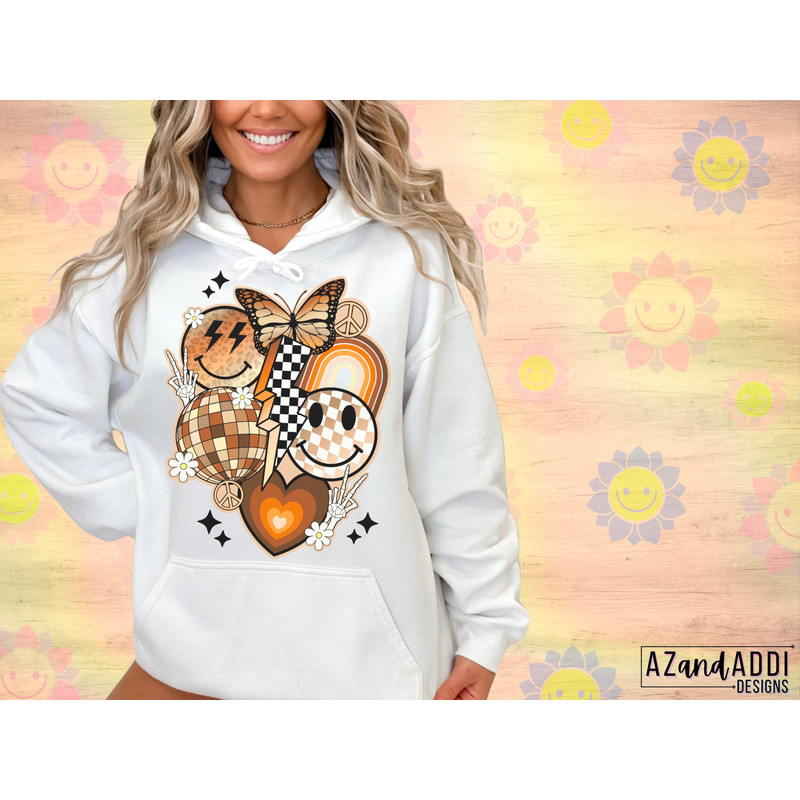 Retro smiley face sublimation png, retro boho png, smiley face collage png, digital download, shirt designs, groovy smiley, trendy png - 3.jpg