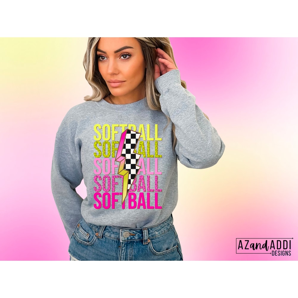 Retro softball png, checkered lightning bolt Png, softball vibes png, softball mom, retro softball sublimation design, softball season - 2.jpg