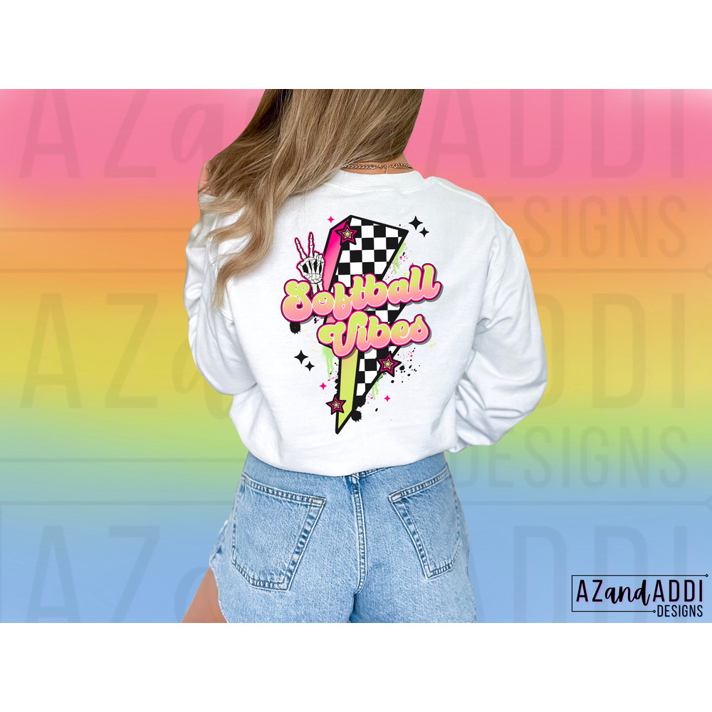 Retro softball png, softball sublimation design, softball vibes png, softball mom, game day softball, front back design, digital download - 5.jpg