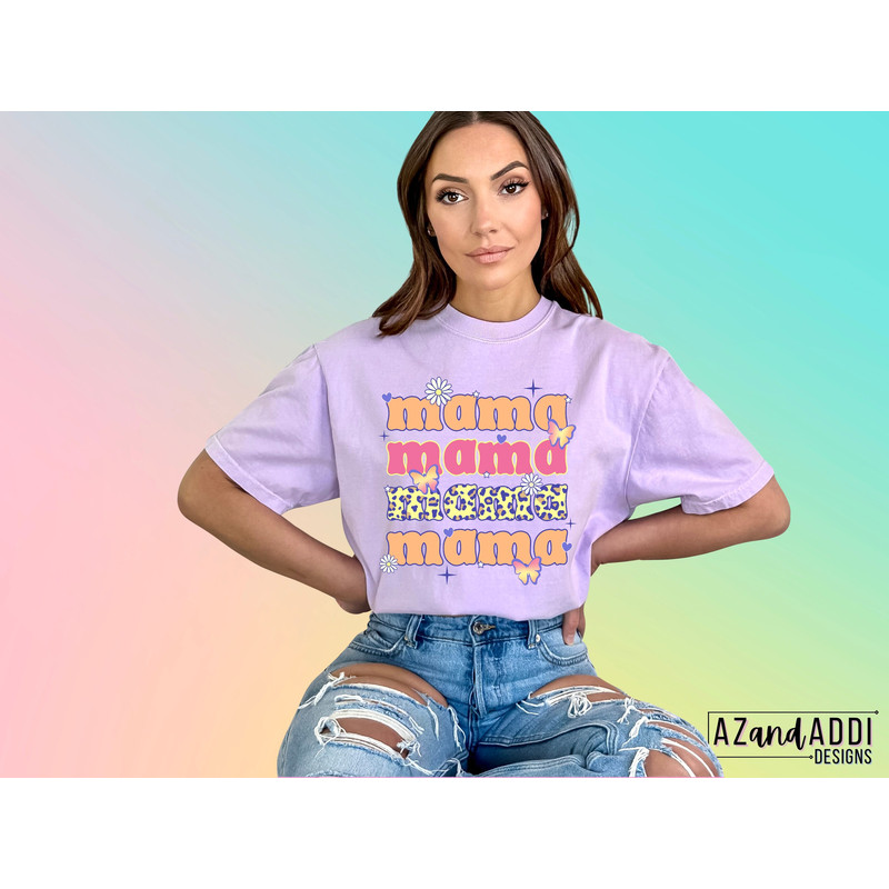 Retro stacked mama png, summer mama design, retro mama sublimation for shirts, leopard mama png, floral mama png, digital download, - 2.jpg