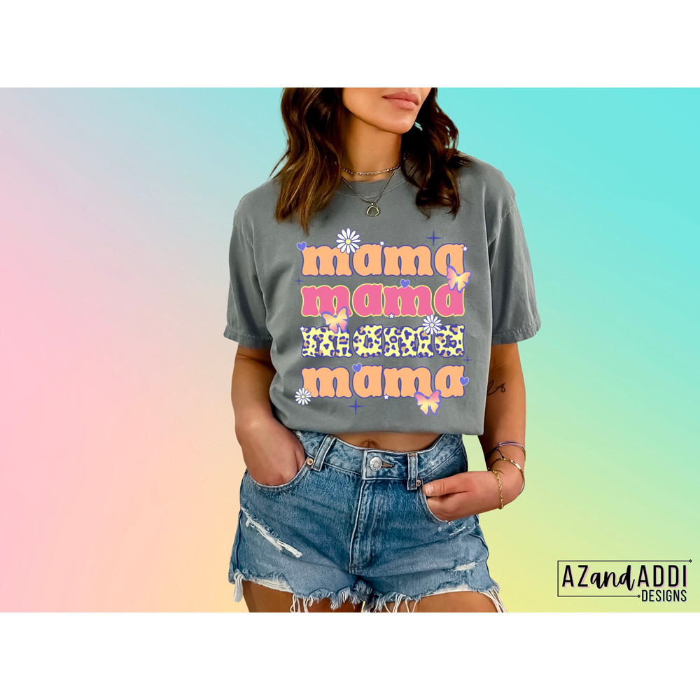Retro stacked mama png, summer mama design, retro mama sublimation for shirts, leopard mama png, floral mama png, digital download, - 3.jpg