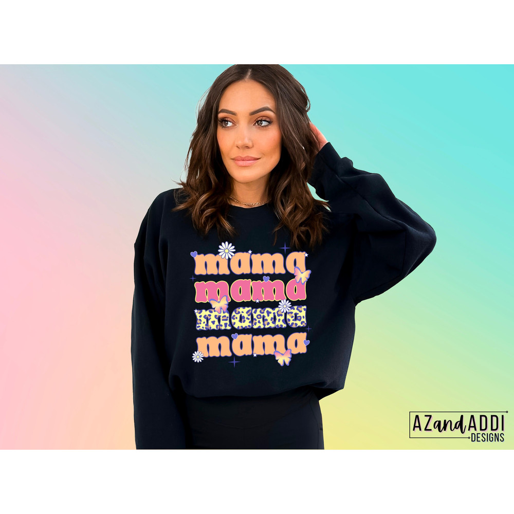 Retro stacked mama png, summer mama design, retro mama sublimation for shirts, leopard mama png, floral mama png, digital download, - 4.jpg