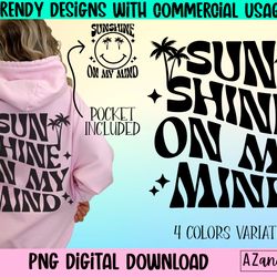 retro summer png, sunshine on my mind png, summer sublimatio