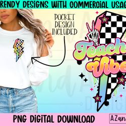 retro teacher png, teacher vibes sublimation, back to school