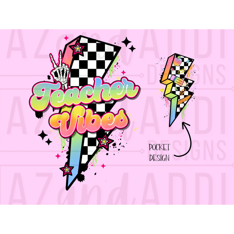 Retro teacher png, teacher vibes sublimation, back to school png, occupation png, front and back png, trendy teacher shirt design, retro png - 2.jpg