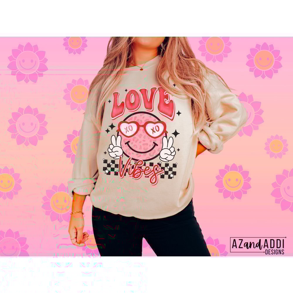 Retro Valentine’s Day sublimation design, love vibes png, Valentine’s Day png, valentine smile face png, heart smiley png - 5.jpg