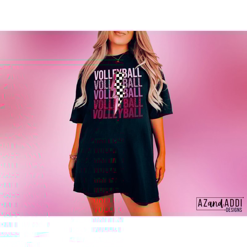 Retro volleyball png, volleyball lightning bolt, checkered volleyball, game day volleyball, volleyball sublimation design, volleyball mom - 3.jpg