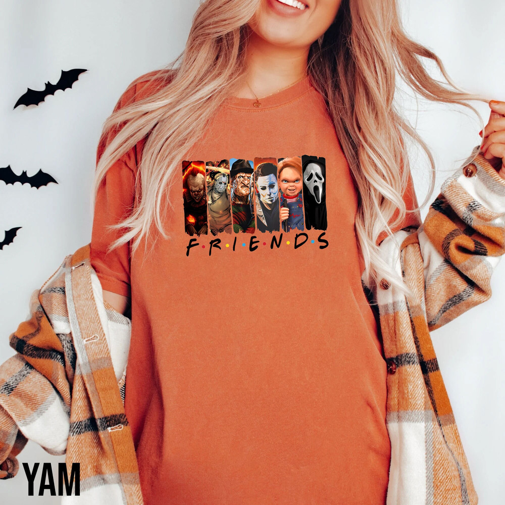 Friend Halloween Comfort Colors Shirt, Halloween Horror Movie Shirt, Horror Movie Character Sweatshirt, Spooky Season Shirt, Halloween Gifts - 1.jpg