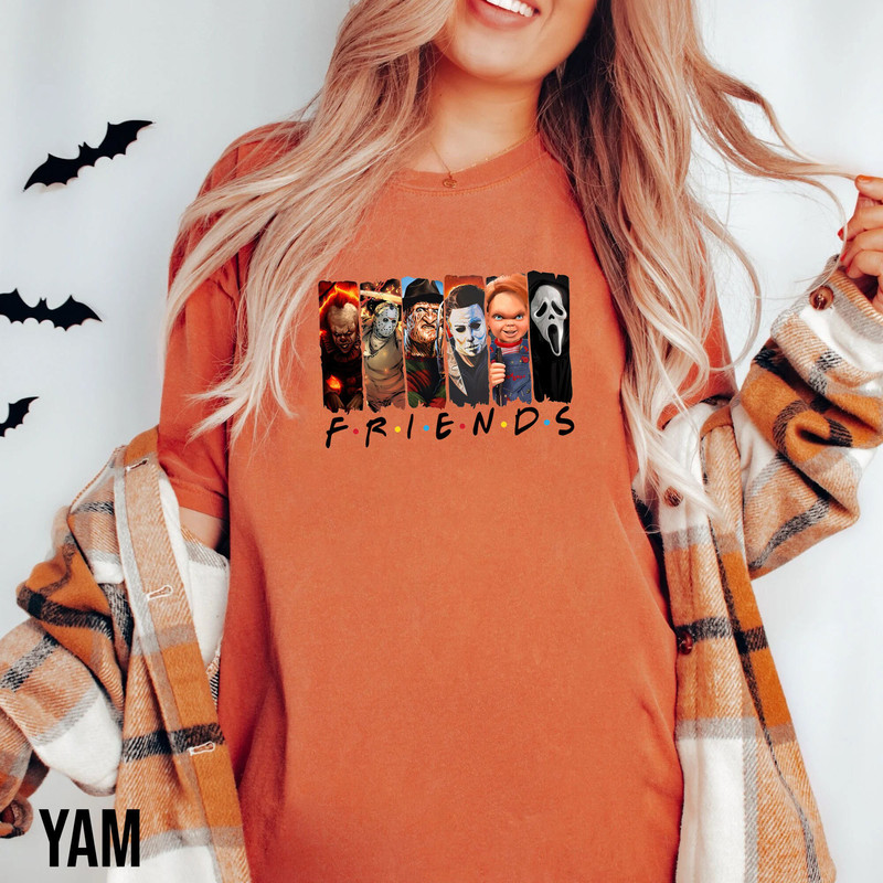 Friend Halloween Comfort Colors Shirt, Halloween Horror Movie Shirt, Horror Movie Character Sweatshirt, Spooky Season Shirt, Halloween Gifts - 1.jpg