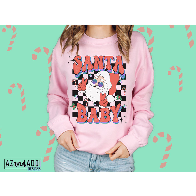 Santa Baby Png, Retro Christmas Png, Christmas Sublimation design, Retro Santa Claus Png, Groovy Christmas Png, Merry and Bright - 5.jpg