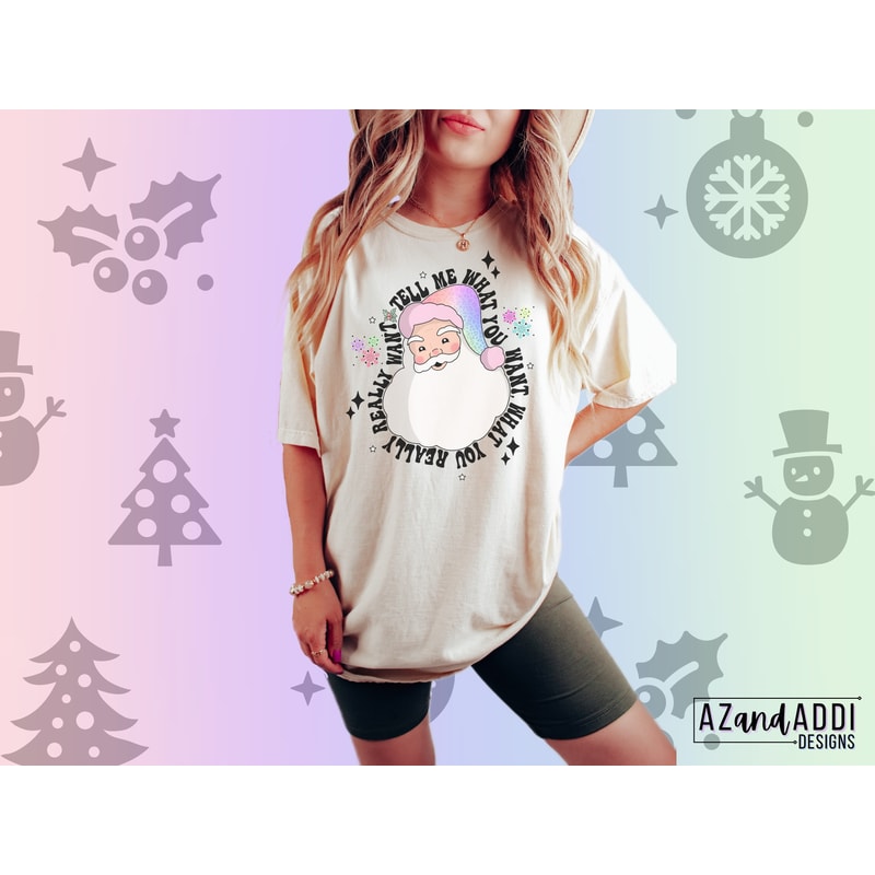 Santa Claus Png, Retro Santa Claus Png, Tell me what you want Png, retro Christmas Png, Christmas Sublimation, Santa baby, ho ho ho - 2.jpg