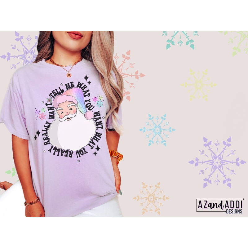 Santa Claus Png, Retro Santa Claus Png, Tell me what you want Png, retro Christmas Png, Christmas Sublimation, Santa baby, ho ho ho - 4.jpg