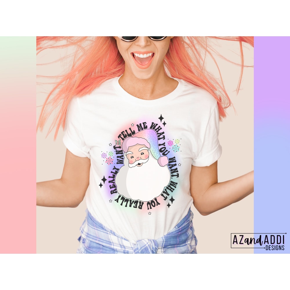 Santa Claus Png, Retro Santa Claus Png, Tell me what you want Png, retro Christmas Png, Christmas Sublimation, Santa baby, ho ho ho - 5.jpg