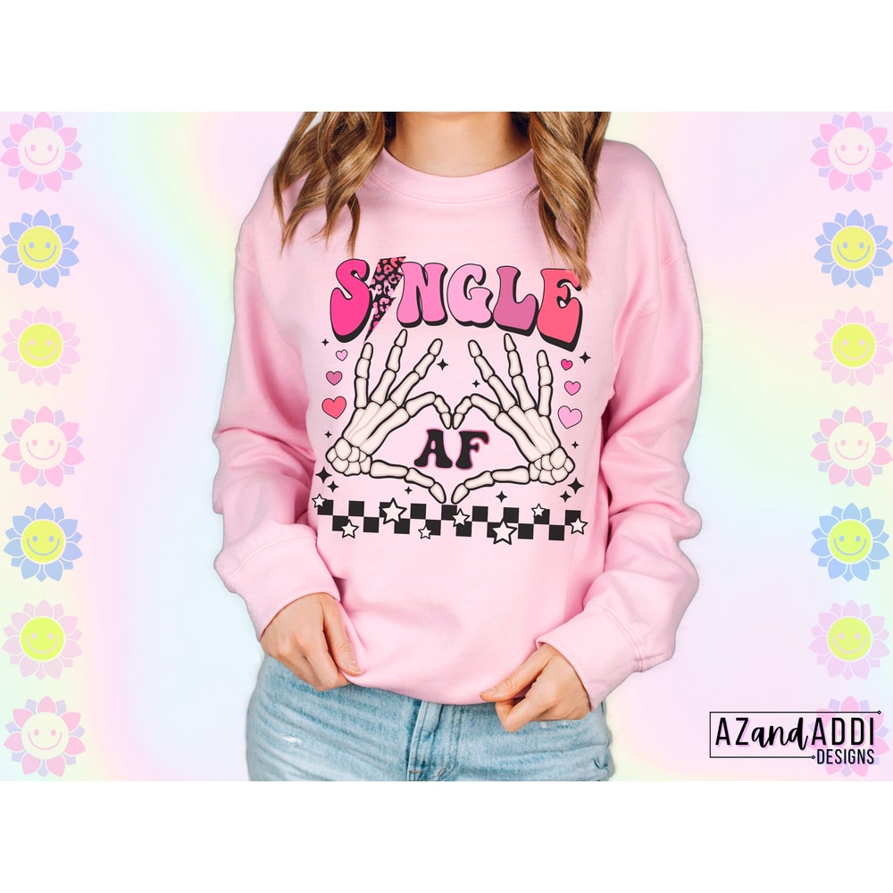 Single af png, retro valentines sublimation png, anti Valentine’s Day, funny Valentine’s Day png, skeleton png, valentine hearts, single png - 4.jpg