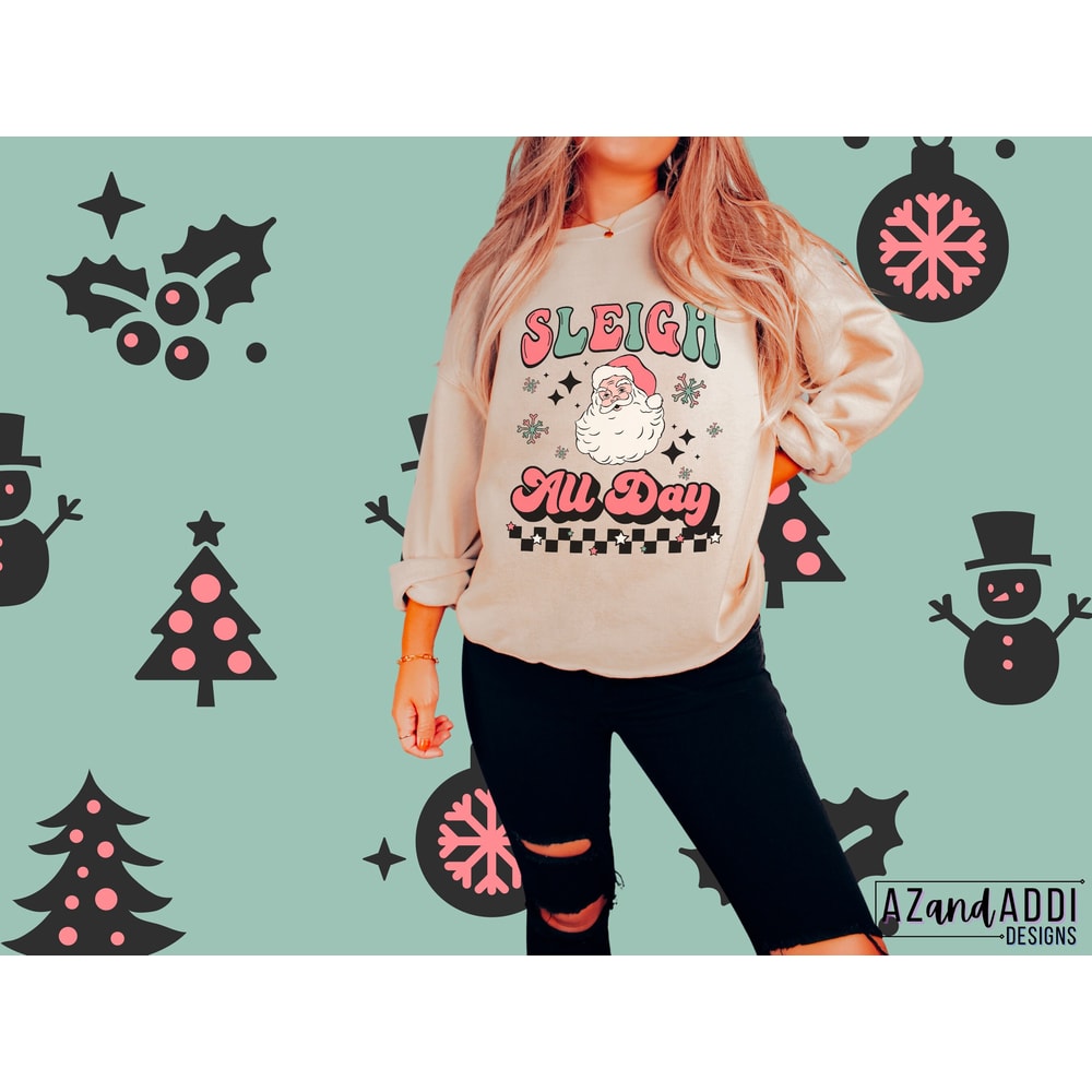 Sleigh All Day Png, Retro Santa Claus Png, Retro Christmas Sublimation Png, Santa Claus png, sleigh girl sleigh png, Christmas vibes png - 5.jpg