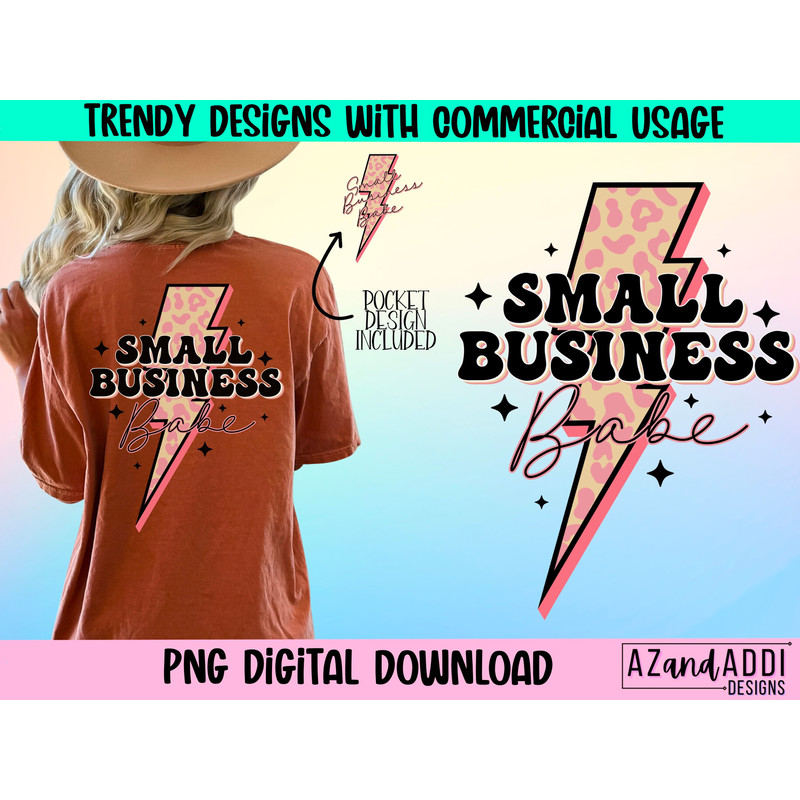 Small business babe png, small business owner, retro lightning bolt png, boss babe sublimation design, women ceo png, retro entrepreneur - 1.jpg