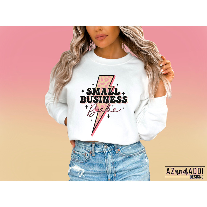 Small business babe png, small business owner, retro lightning bolt png, boss babe sublimation design, women ceo png, retro entrepreneur - 3.jpg
