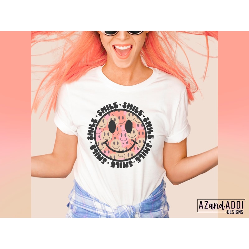 Smile png, smile more worry less png, smiley face png, retro smiley face, happy face png, positive vibes, good vibes only, retro sublimation - 3.jpg