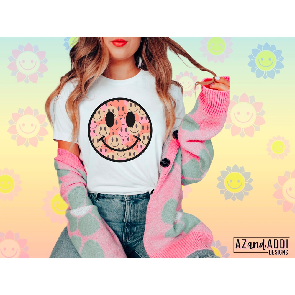 Smile png, smile more worry less png, smiley face png, retro smiley face, happy face png, positive vibes, good vibes only, retro sublimation - 4.jpg