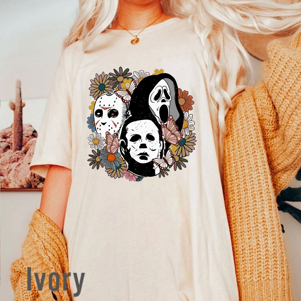 Horror Movie Characters Comfort Colors Shirt, Retro Halloween Shirt, Halloween Horror Movie Sweatshirt, Spooky Season Shirt, Halloween Gifts - 1.jpg