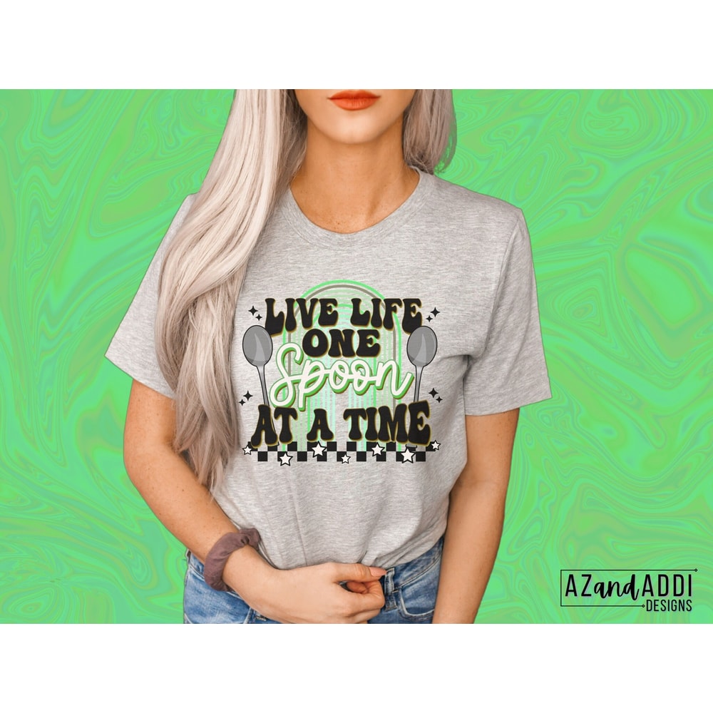 Spoon theory png, Spoonie png, retro spoon theory sublimation, live life one spoon at a time, chronic illness png, mental illness png - 4.jpg