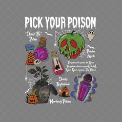 pick your poison png, pick your poison shirt design, pick your poison, retro halloween png, hallowee