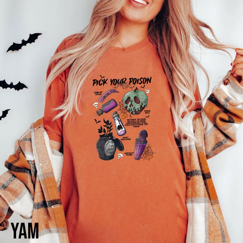 Pick Your Poison Comfort Colors Shirt, Pick Your Poison T-shirt, Pick Your Poison Sweatshirt, Retro Halloween Shirt, Halloween Gifts For Her - 3.jpg