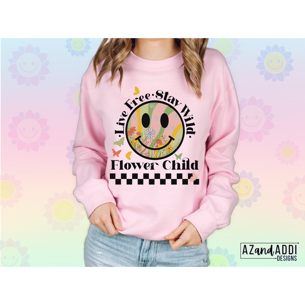 Stay Wild Flower Child Png, Retro Sublimation, Retro smiley face png, wildflower Png, stay wild sun child, grow wild and free - 4.jpg