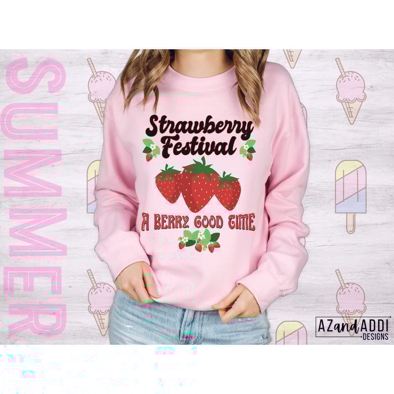 Strawberry Festival PNG, Summer Sublimation PNG, Strawberry Plant Tshirt Design, Retro Sublimation Digital Download, Vintage Strawberry Tee - 2.jpg
