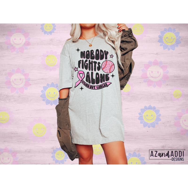 Strike out Cancer Png, Nobody fights Alone png, breast cancer awareness png, retro breast cancer sublimation, in October we wear pink png - 2.jpg