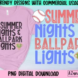 summer night ballpark lights png, baseball sublimation desig