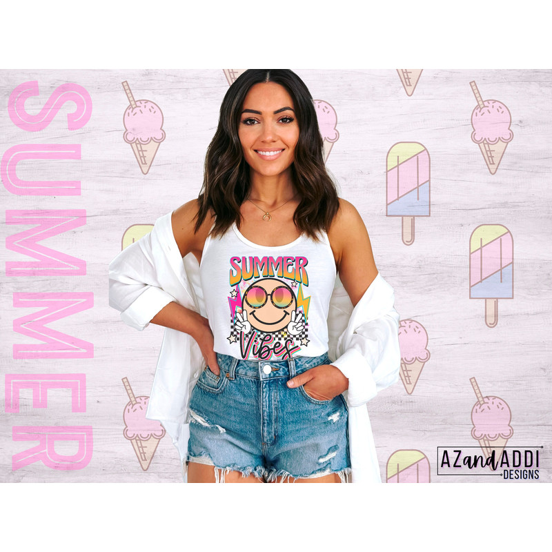 Summer vibes png, retro summer sublimation png, summer smiley face png, trendy summer design, cute summer png, retro trendy digital download - 2.jpg