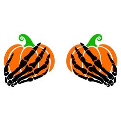 skeleton hands pumpkin boobs svg, funny halloween svg