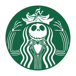 starbucks jack skellington sticker svg, horror movie starbucks svg
