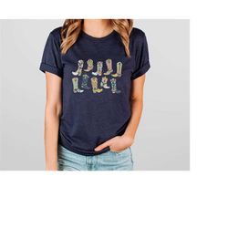 cowgirl boot shirt, cowboy boot tshirt, cowboy boot shirt, cute cowboy boots tee, cowboy girl shirt, southern shirt, wes