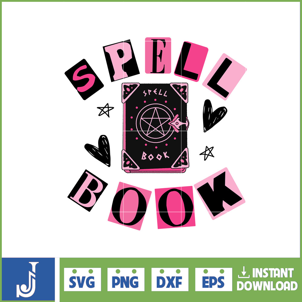 Mean Gal SVG, Spell Book SVG, Mean Gal clip art, halloween mean ghouls SVG, Easy to use cut files, cricut silhouette (7).jpg