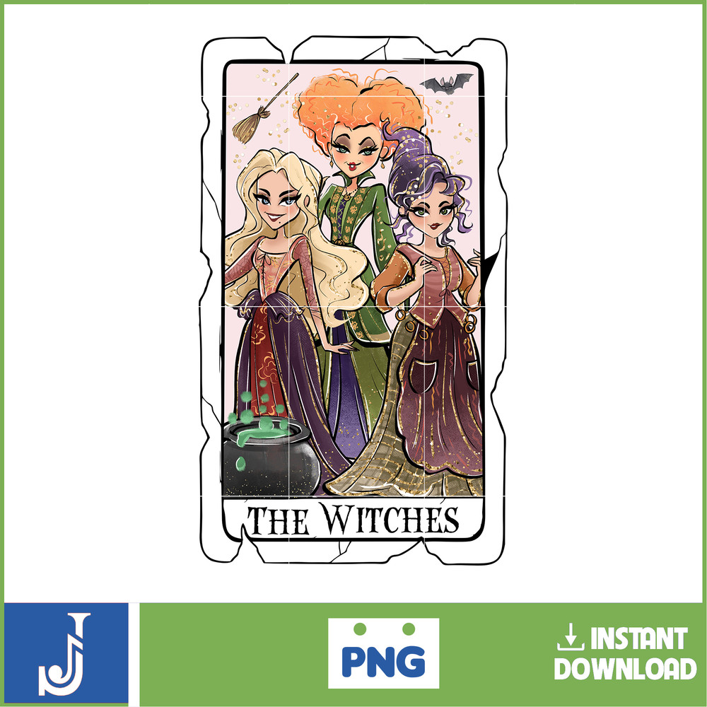 Happy Halloween Png, Trick Or Treat, Spooky Season Png, Witches Sisters Png, Halloween Witch, Tarot Card Png, Separate Tarot Cards (5).jpg