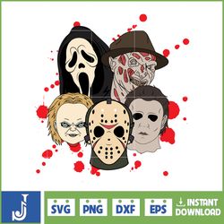 Horror Movie Characters Svg Horror Movie Characters svg, Michael Myers svg, Jason Voorhees SVG, Scream svg (1)