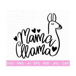 mama llama svg, mom shirt svg, mother's day gift, mom life, blessed mama, hand lettered mom quotes, cut files for cricut