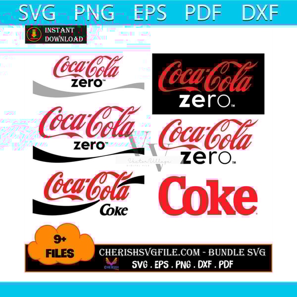 9 Files Of Cocacola Zero Logo Design Bundle Svg, Brand Svg | Inspire Uplift