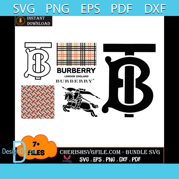 7 Files Of Burberry London England Logo Designs Bundle Svg