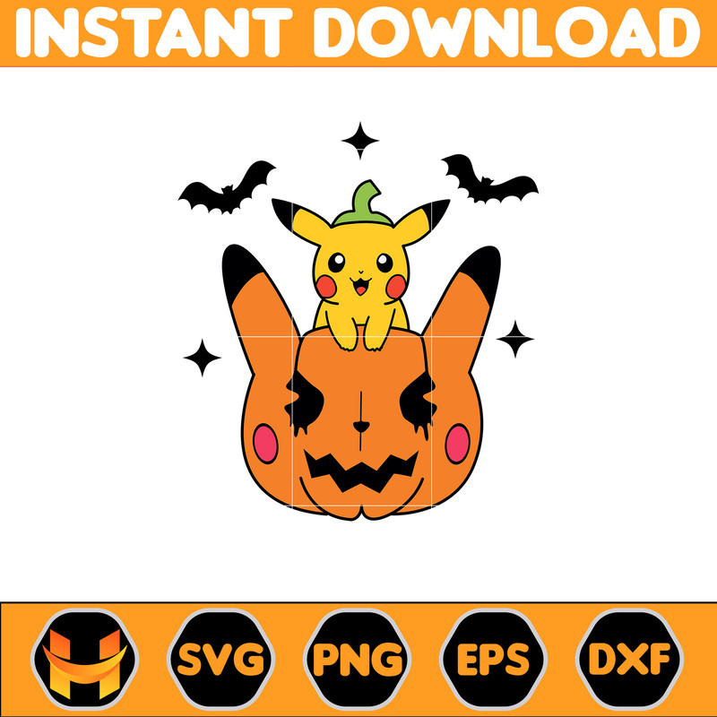 Horror Pikachu Halloween Svg, Halloween Pikachu Horror Characters Svg, Horror Mickey Balloon Svg, Halloween Party (8).jpg