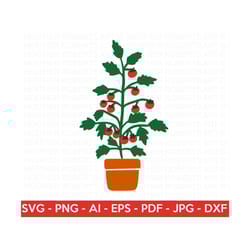 tomato plant svg, tomatoes svg, tomato clipart, tomato plant cutting file, cricut cut files