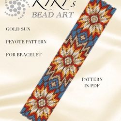 peyote pattern peyote bracelet pattern gold sun peyote pattern design 3 drop peyote in pdf instant download