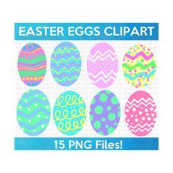 easter eggs clipart , easter png, digital download - easter printables