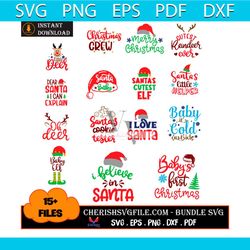 christmas reindeer bundle svg, 15 files of christmas reindeer svg