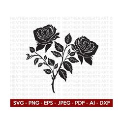 rose flower svg, floral decoration svg, rose svg, flowers svg, flower bouquet svg, rose floral svg, nature svg,cricut cu