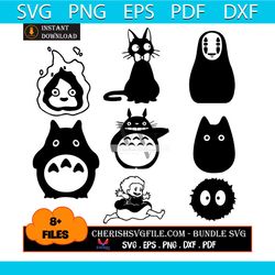8 files of my neighbor totoro bundle svg, cartoon svg
