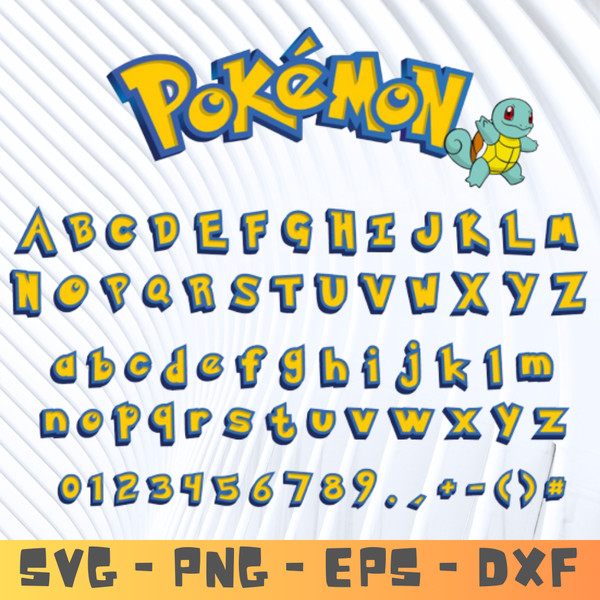 Pokemon Font SVG, Pokemon Font Alphabet, Pokemon Font Canva, Inspire